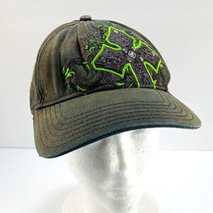 MMA Elite Green Cross Design Vaseball Cap with Bead Embellishment OS Adjustable.